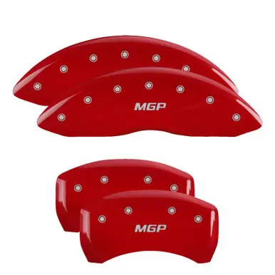 New Release MGP 4 Caliper Covers Engraved Front & Rear MGP Red finish silver ch - 22220SMGPRD