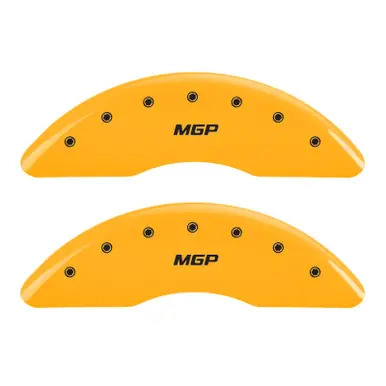 Don’t Miss Out MGP 4 Caliper Covers Engraved Front & Rear MGP Yellow Finish Black Char 2017 Cadillac CT6 - 35026SMGPYL