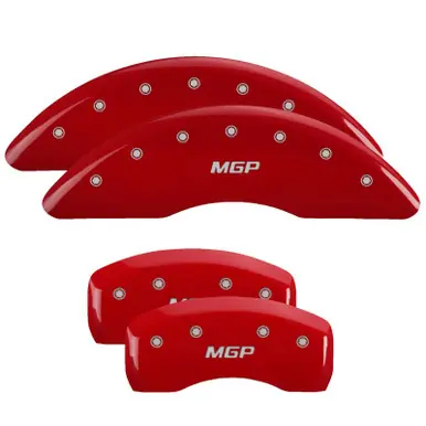 MGP 4 Caliper Covers Engraved Front & Rear MGP Red finish silver ch - 41114SMGPRD Best Choice