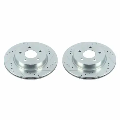 Worldwide Shipping Power Stop 18-19 Nissan Leaf Rear Evolution Drilled & Slotted Rotors - Pair - JBR1783XPR