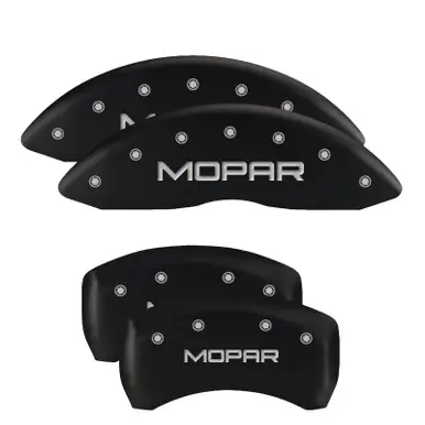 MGP 4 Caliper Covers Engraved Front & Rear Style 1/Chrysler Wing Black finish silver ch - 32001SCW1BK New Arrival