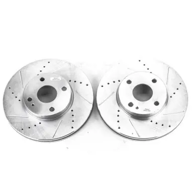 Viral Power Stop 2016 Scion iA Front Evolution Drilled & Slotted Rotors - Pair - JBR1743XPR