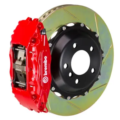 Brembo 02-07 Impreza/WRX Front GT BBK 4 Piston Cast 2pc 332x32 2pc Rotor Slotted Type1-Red - 1H2.7001A2 Bulk Order