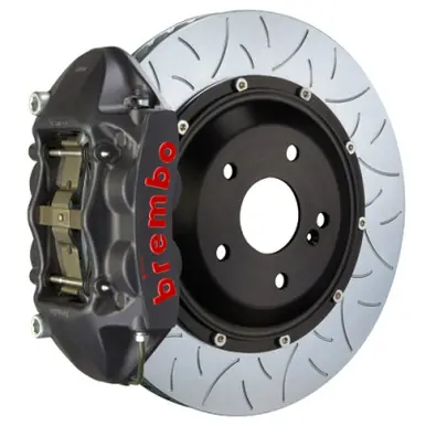 Weekend Sale Brembo 04-10 5-Series (Excl. xDrive/M5) Rr GTS BBK 4Pist Cast 345x28 2pc Rotor Slot Type3-Black HA - 2P3.8006AS