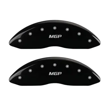 Direct From Factory MGP 4 Caliper Covers Engraved Front & Rear MGP Black finish silver ch - 14234SMGPBK