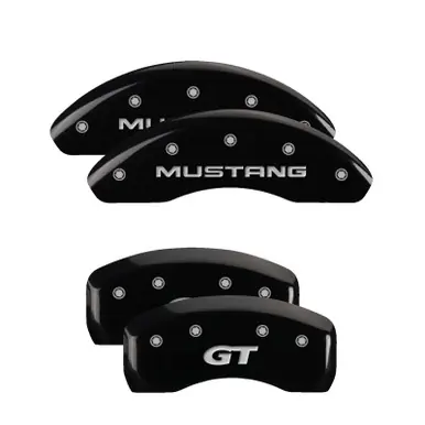Bulk Order MGP Front set 2 Caliper Covers Engraved Front Oval logo/Ford Black finish silver ch - 10226FFRDBK