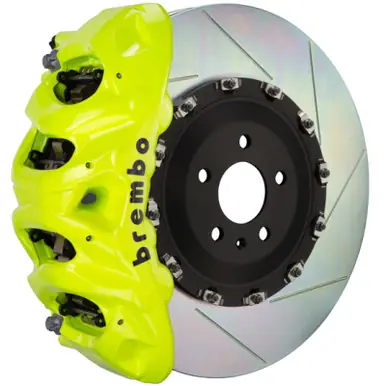 While Supplies Last Brembo 15-23 Mustang GT Front GT BBK 6 Piston Cast 405x34 2pc Rotor Slotted Type1 - Fluo. Yellow - 1T2.9504A7