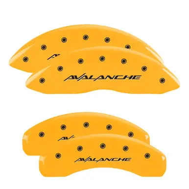 MGP 4 Caliper Covers Engraved Front & Rear Avalanche Yellow Finish Black Char 2001 Chevrolet Tahoe - 14002SAVLYL Discount