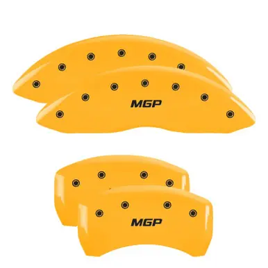 MGP 4 Caliper Covers Engraved Front & Rear MGP Yellow finish black ch - 22225SMGPYL Money Back Guarantee
