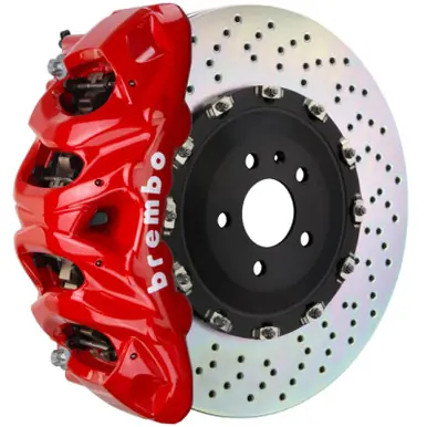 Must Have Brembo 10-14 F150 SVT Raptor Front GT BBK 8 Piston Cast 412x38 2pc Rotor Drilled-Red - 1Q1.9604A2