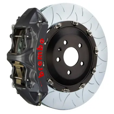 Shop Now Brembo 01-04 Murcielago Front GTS BBK 6 Piston Cast 405x34 2pc Rotor Slotted Type3-Black HA - 1N3.9508AS