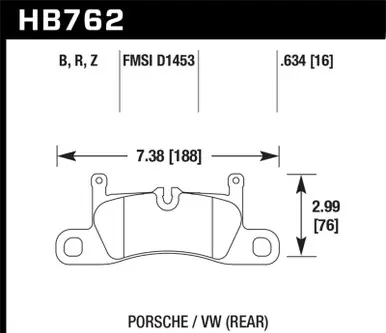 Hawk 15-17 Porsche Cayenne / 15-16 Volkswagen Toureg HPS Street Rear Brake Pads - HB762F.634 Price Drop