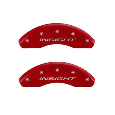 Professional Grade MGP Front set 2 Caliper Covers Engraved Front Insight Red finish silver ch - 20003FINSRD