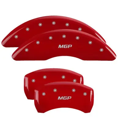 MGP 4 Caliper Covers Engraved Front & Rear MGP Red finish silver ch - 17210SMGPRD Certified