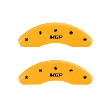 Shop Now MGP 4 Caliper Covers Engraved Front & Rear MGP Yellow Finish Black Char 2000 Buick Lesabre - 49005SMGPYL