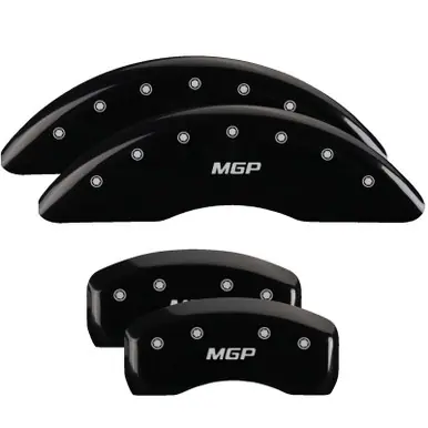 MGP 4 Caliper Covers Engraved Front & Rear MGP Black finish silver ch - 34001SMGPBK Hassle-Free Returns