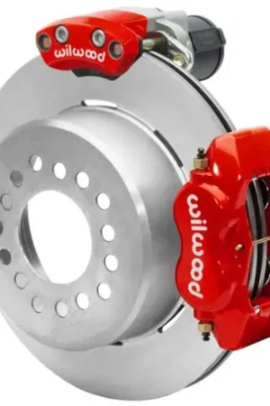 Wilwood Forged Dynalite Rear Electronic Parking Brake Kit - Red Powder Coat Caliper - Plain Rotor - 140-16130-R Fan Favorite