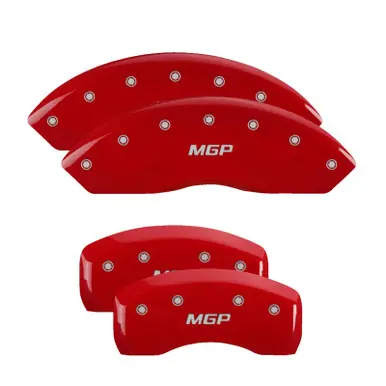 Save Now MGP 4 Caliper Covers Engraved Front & Rear MGP Red finish silver ch - 15169SMGPRD