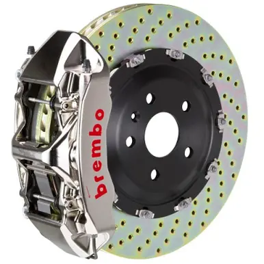 Professional Grade Brembo 06-13 Corvette Z06 Excl CC Brakes Fr GTR BBK 6Pist Billet 380x34 2pc Rotor Drilled- Nickel - 1N1.9034AR