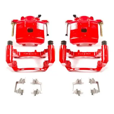 Warranty Included Power Stop 05-08 Chevrolet Cobalt Front Red Calipers w/Brackets - Pair - S4906