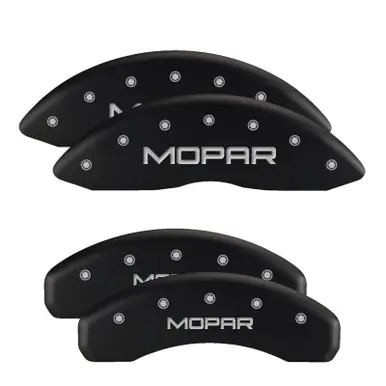 Top Pick MGP 4 Caliper Covers Engraved Front & Rear With out stripes/Dodge Red finish silver ch - 12134SDD4RD
