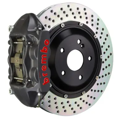 Brembo 03-08 SL55 AMG(Excl Black Series) Rr GTS BBK 4Pist Cast 380x28 2pc Rotor Drilled-Black HA - 2P1.9011AS Money Back Guarantee