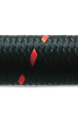 Buy Online Vibrant -12 AN Two-Tone Black/Red Nylon Braided Flex Hose (5 foot roll)