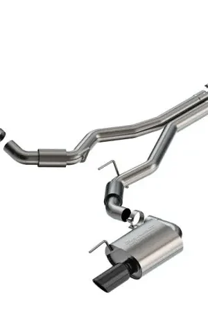 Worldwide Shipping Borla 2024 Ford Mustang GT 5.0L V8 w/o Active Exhaust S-Type Cat-Back Exhaust System - Black Chrome