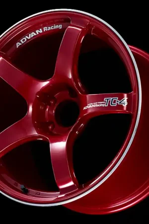 Trusted Brand Advan TC4 18x8.0 / +42 Offset / 5-112 / 66.5mm Bore / Racing Candy Red & Ring