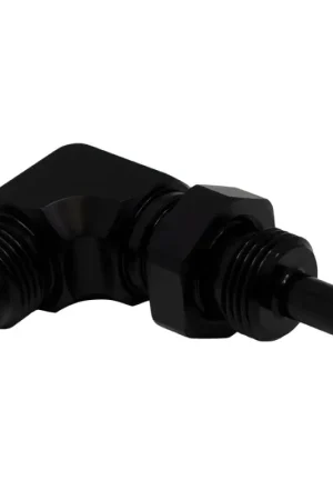 Big Sale DeatschWerks 8AN Male Flare to 5/16in Male Barb Bulkhead Adapter 90-Degree - Anodized Matte Black