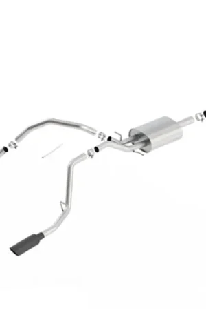 Borla 14 Silv/Sierra 1500 C/B Touring Exh/2.75in in muff 2.25inout 4inTIp SS Rear Exit-Black Chrome Limited Edition