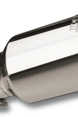 Top Rated Borla Universal Polished Tip Single Round Rolled Angle-Cut w/Clamp (inlet 2 1/2in. Outlet 4 x 4in) *